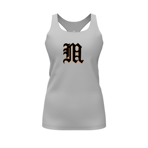 [CUS-DFW-RCBK-PER-GRY-FYS-LOGO1] Racerback Tank Top (Female Youth S, Gray, Logo 1)