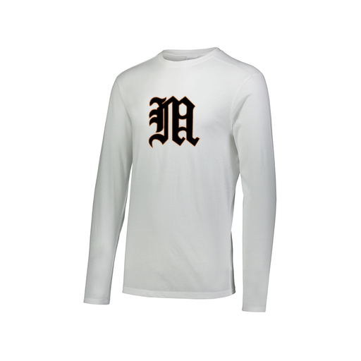 [FTLCUBWH-AXS-LOGO1] Decker Men's Tri-Blend T-Shirt - Long Sleeve (Adult XS, White)