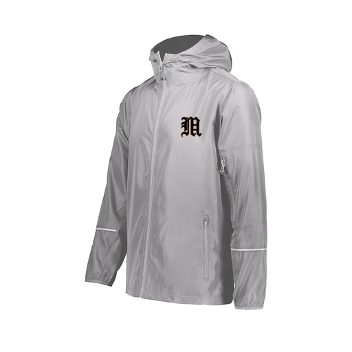 [229582-SIL-AXS-LOGO1] Men's Packable Full Zip Jacket (Adult XS, Silver)