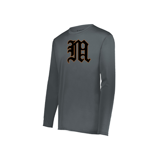 [222823.059.S-LOGO1] Youth LS Smooth Sport Shirt (Youth S, Gray)