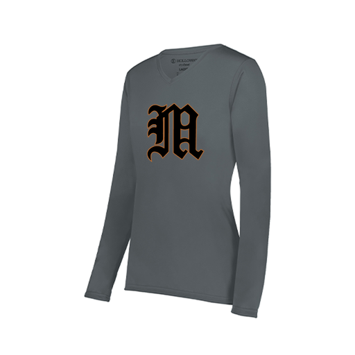 [222824.059.S-LOGO1] Ladies LS Smooth Sport Shirt (Female Adult S, Gray)