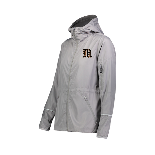 [229782.009.XS-LOGO1] Ladies Packable Full Zip Jacket (Female Adult XS, Silver)